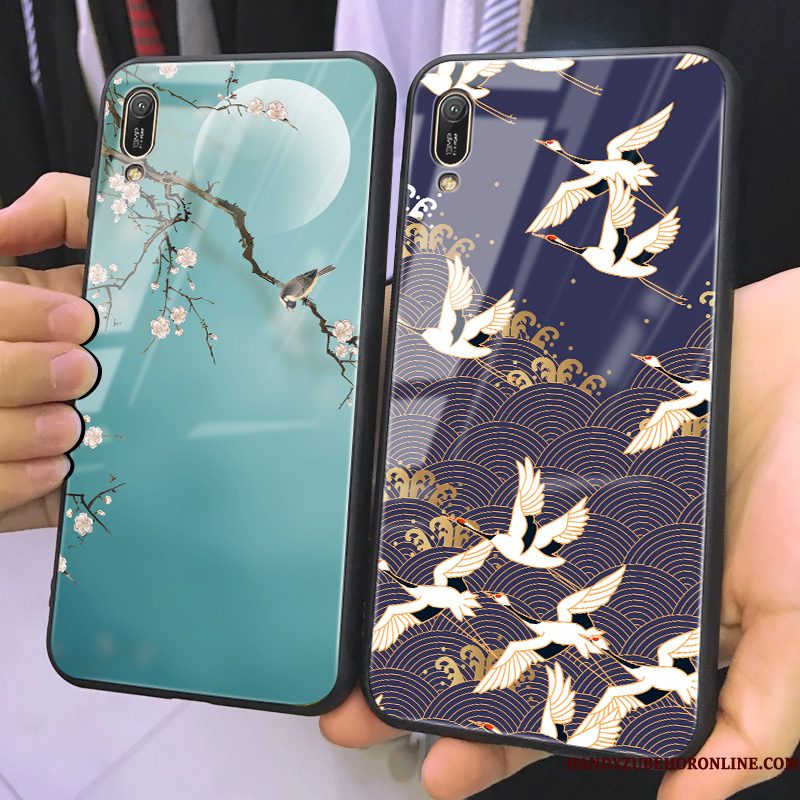 Hoesje Huawei Y6 2019 Bescherming Blauw Mooi, Hoes Huawei Y6 2019 Scheppend Persoonlijk Chinese Stijl