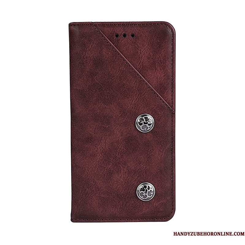 Hoesje Huawei Y6 2019 Folio Anti-falltelefoon, Hoes Huawei Y6 2019 Leer