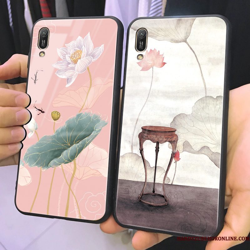 Hoesje Huawei Y6 2019 Siliconen Chinese Stijltelefoon, Hoes Huawei Y6 2019 Zakken Roze Vers