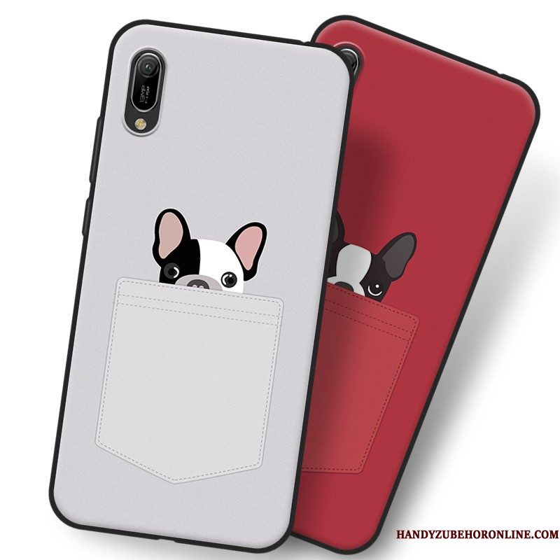 Hoesje Huawei Y6 2019 Zacht Telefoon Rood, Hoes Huawei Y6 2019 Spotprent Hanger