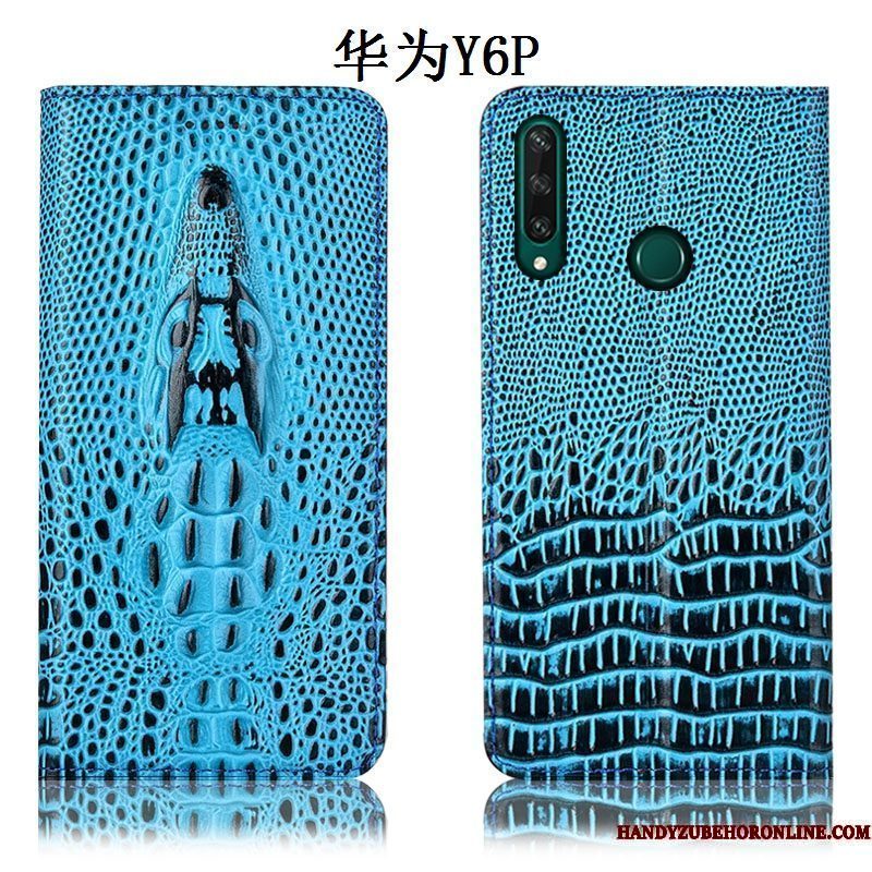 Hoesje Huawei Y6p Zakken Anti-falltelefoon, Hoes Huawei Y6p Bescherming Blauw