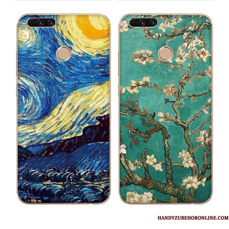 Hoesje Huawei Y7 2018 Scheppend Olieverfschilderij Hoge, Hoes Huawei Y7 2018 Groen Persoonlijk