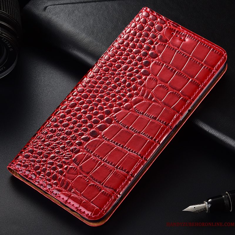 Hoesje Huawei Y7 2019 Bescherming Telefoon Krokodil, Hoes Huawei Y7 2019 Zakken Patroon Rood