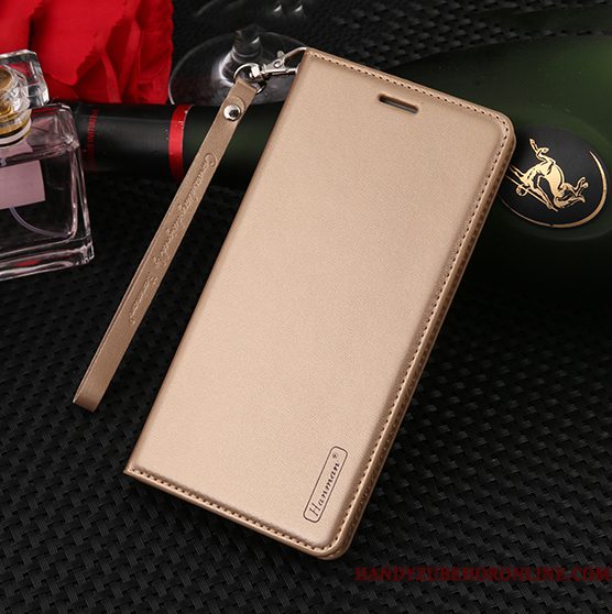 Hoesje Huawei Y7 2019 Folio Eenvoudige Kaart, Hoes Huawei Y7 2019 Siliconen Hangertelefoon