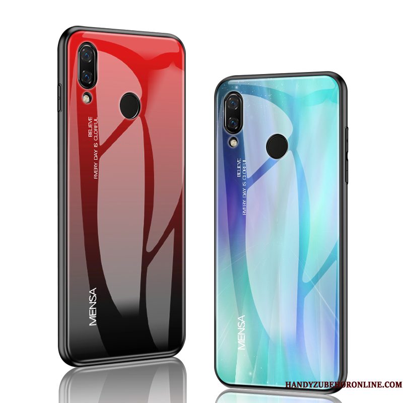 Hoesje Huawei Y7 2019 Zakken Blauw High End, Hoes Huawei Y7 2019 Bescherming Glas Persoonlijk