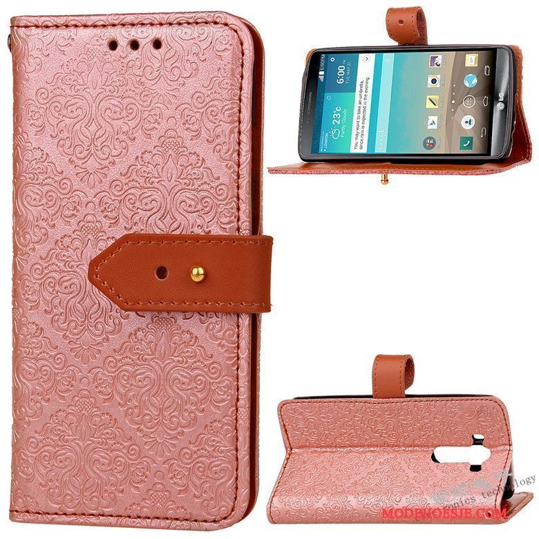 Hoesje Lg G3 Leer Telefoon Roze, Hoes Lg G3 Folio