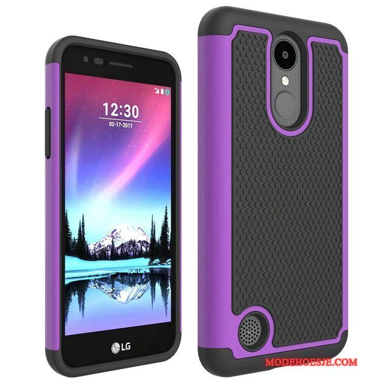 Hoesje Lg K4 2017 Bescherming Purpertelefoon, Hoes Lg K4 2017 Patroon Anti-fall