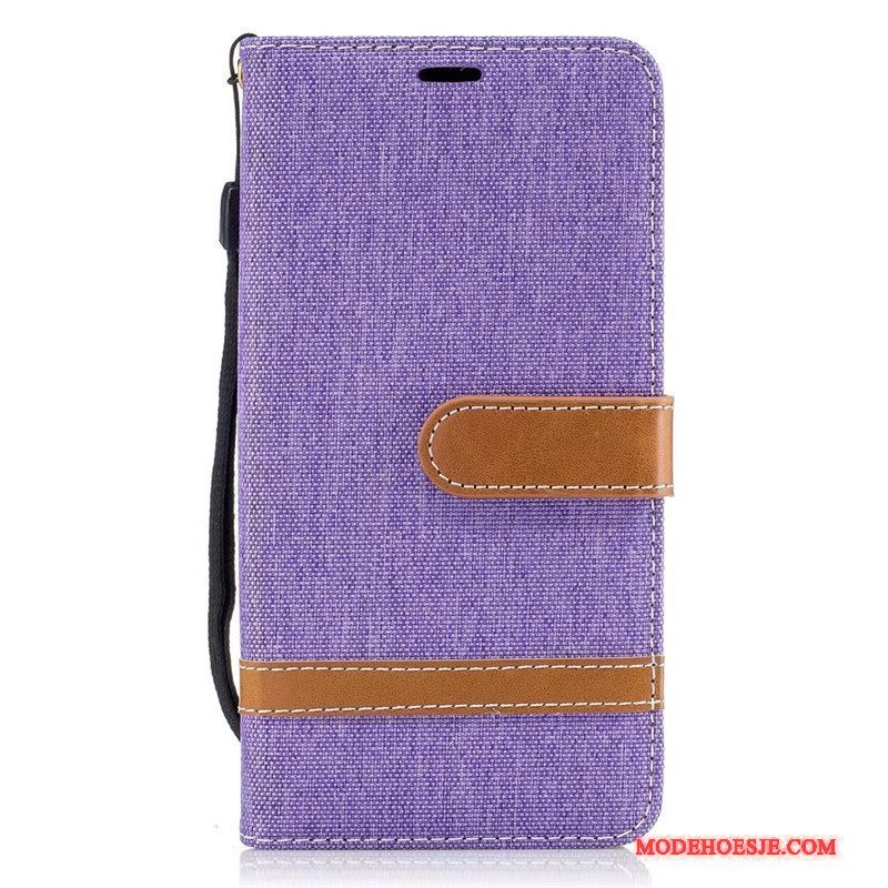 Hoesje Lg K8 Leer Purper Denim, Hoes Lg K8 Bescherming