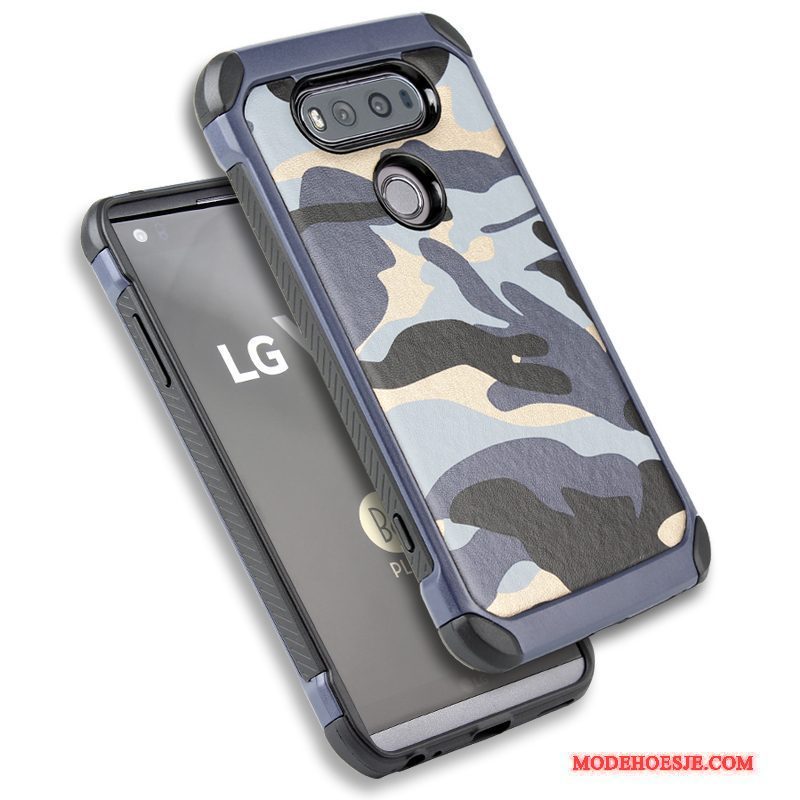 Hoesje Lg V20 Bescherming Blauwtelefoon, Hoes Lg V20 Zacht Trend Camouflage