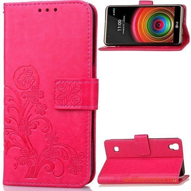 Hoesje Lg X Power Scheppend Anti-fall Hanger, Hoes Lg X Power Folio Rood Trendy Merk