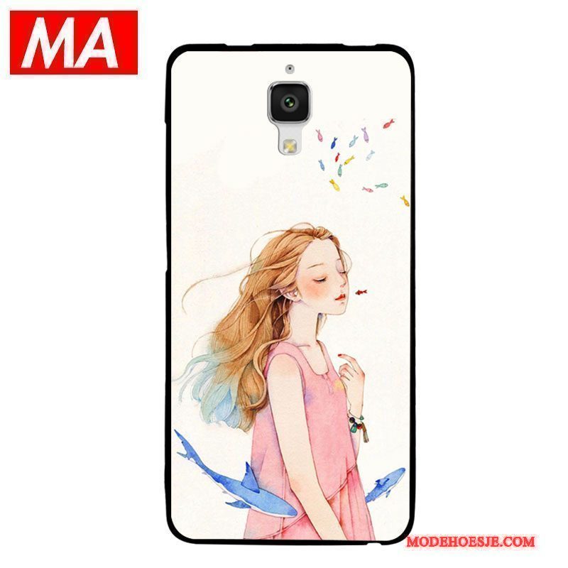 Hoesje Mi 4 Bescherming Persoonlijk Mini, Hoes Mi 4 Siliconen Rood Wit