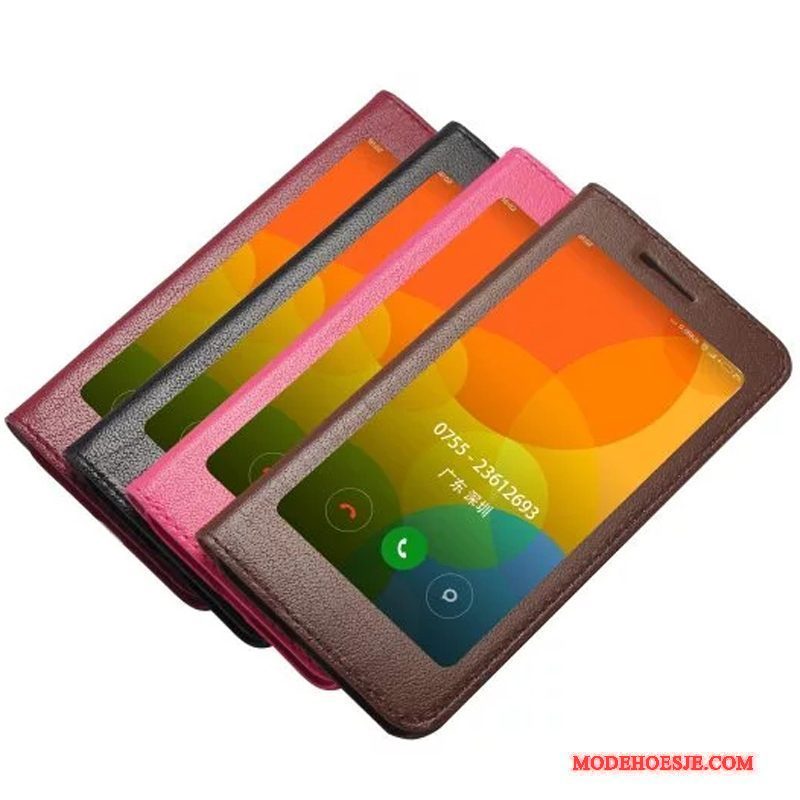 Hoesje Mi 5 Folio Telefoon Anti-fall, Hoes Mi 5 Kleur Mini Windows