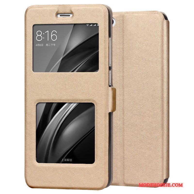 Hoesje Mi 6 Bescherming Telefoon Goud, Hoes Mi 6 Folio Anti-fall Mini