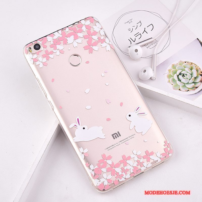 Hoesje Mi Max 2 Zakken Hanger Persoonlijk, Hoes Mi Max 2 Siliconen Mini Roze