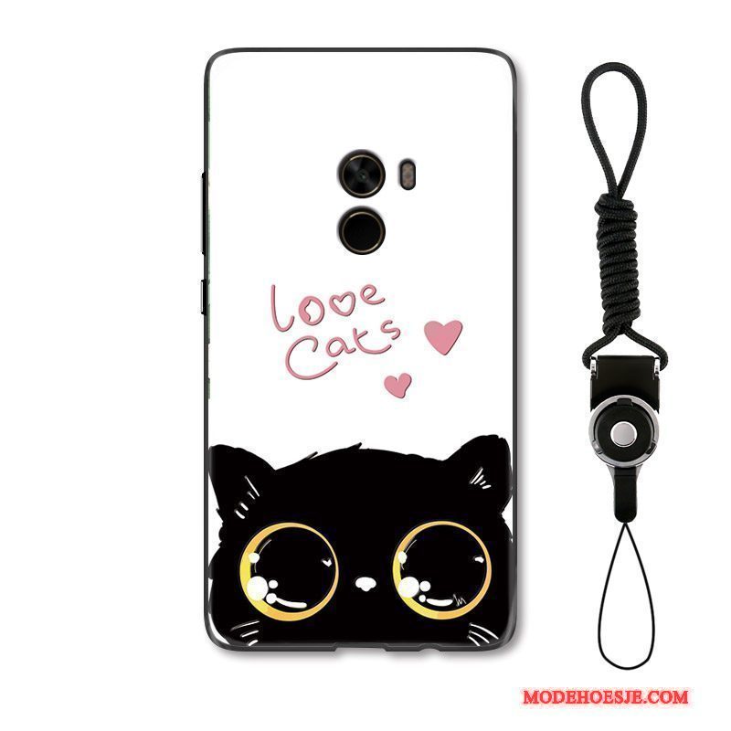 Hoesje Mi Mix 2 Bescherming Kat Lovers, Hoes Mi Mix 2 Spotprent Telefoon Wit