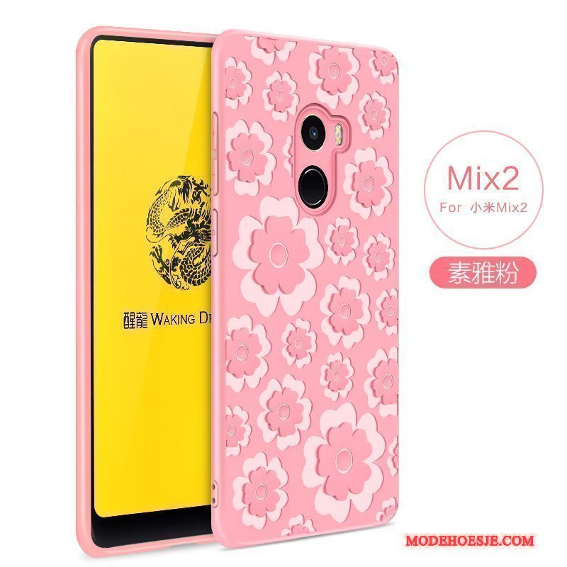 Hoesje Mi Mix 2 Zakken Mini Roze, Hoes Mi Mix 2 Bescherming Anti-fall