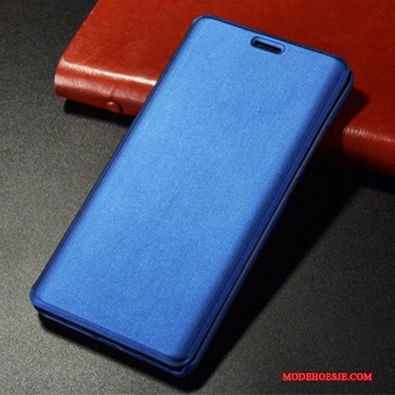 Hoesje Mi Note 2 Leer Winterslaap Blauw, Hoes Mi Note 2 Bescherming Minitelefoon