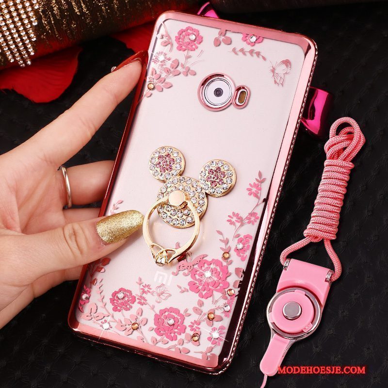 Hoesje Mi Note 2 Siliconen Minitelefoon, Hoes Mi Note 2 Zacht Ring Rose Goud