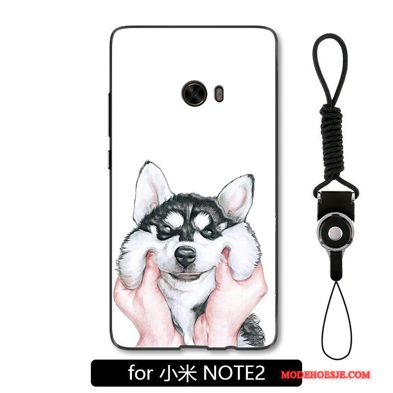 Hoesje Mi Note 2 Spotprent Hond Wit, Hoes Mi Note 2 Bescherming Mooie Mini