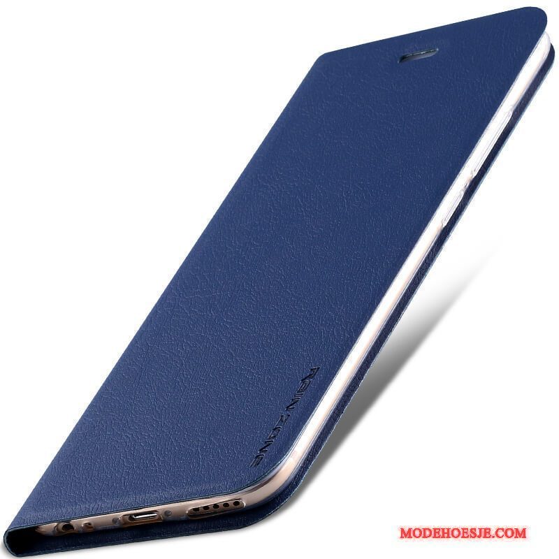 Hoesje Mi Note 3 Bescherming Donkerblauwtelefoon, Hoes Mi Note 3 Leer Mini