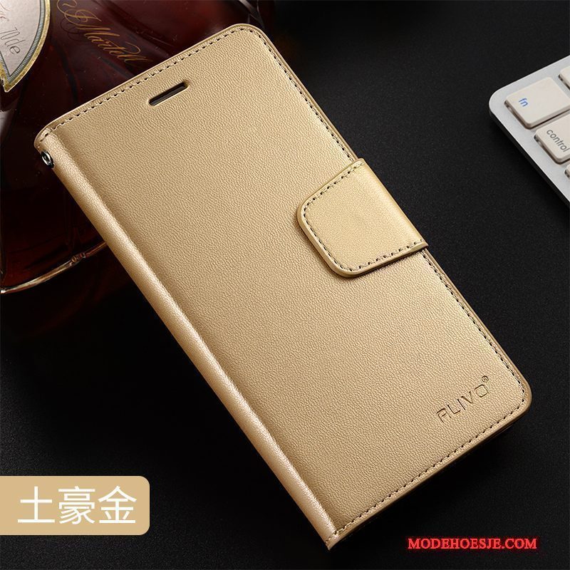 Hoesje Mi Note 3 Zacht Goud Anti-fall, Hoes Mi Note 3 Folio Rood Mini