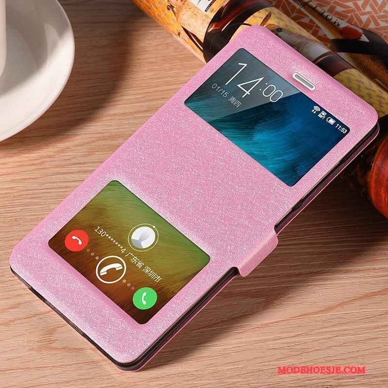 Hoesje Mi Note Leer Telefoon Roze, Hoes Mi Note Folio Trend Mini