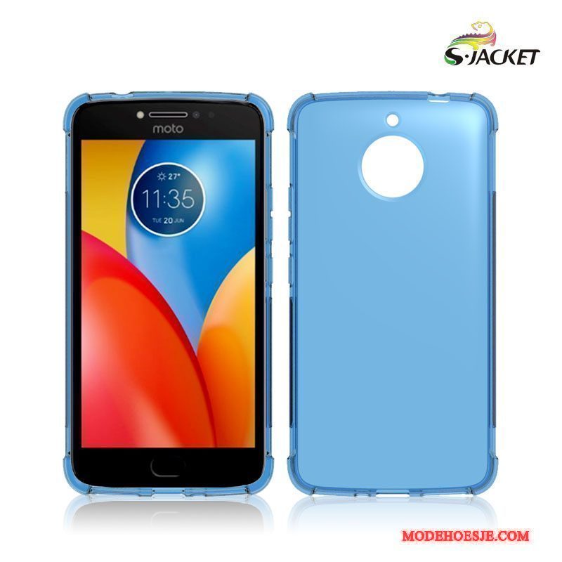 Hoesje Moto E4 Plus Zacht Blauw Antislip, Hoes Moto E4 Plus Bescherming