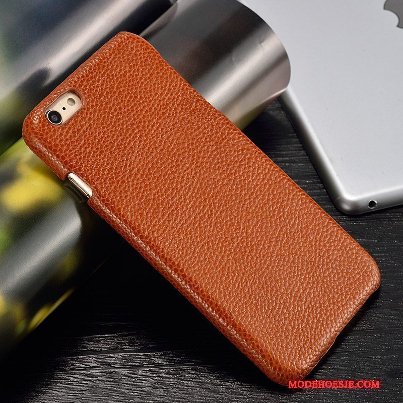 Hoesje Moto G5 Leer Telefoon Oranje, Hoes Moto G5 Bescherming Anti-fall Eenvoudige