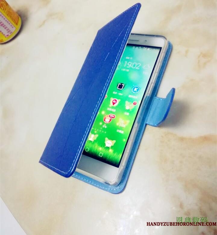 Hoesje Moto G7 Plus Bescherming Telefoon Blauw, Hoes Moto G7 Plus Leer
