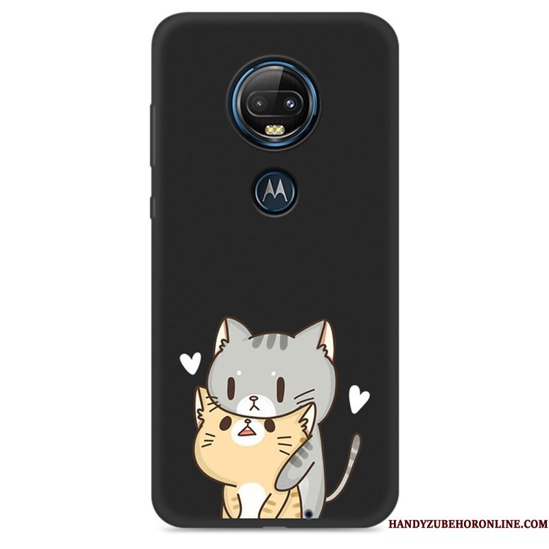 Hoesje Moto G7 Plus Zacht Zwarttelefoon, Hoes Moto G7 Plus Bescherming Mooie Schrobben