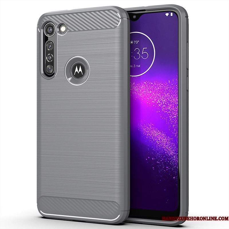 Hoesje Moto G8 Power Zacht Anti-falltelefoon, Hoes Moto G8 Power Bescherming Grijs Zijde