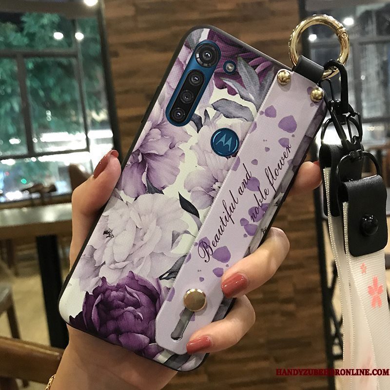 Hoesje Moto G8 Power Zacht Hanger Bloemen, Hoes Moto G8 Power Bescherming Telefoon Vers