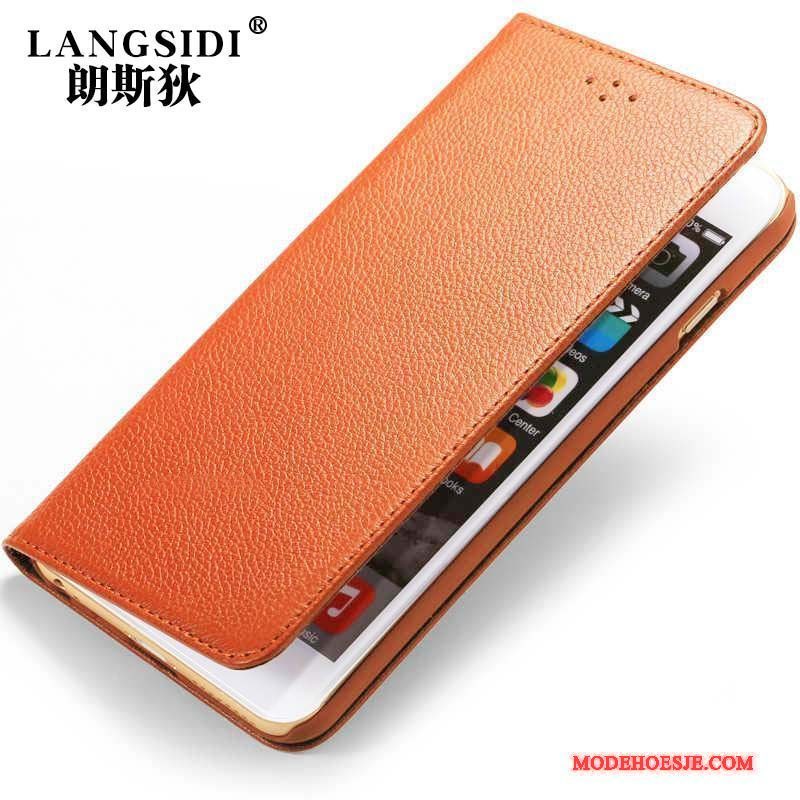 Hoesje Moto Z Play Leer Anti-fall Pas, Hoes Moto Z Play Folio Telefoon Oranje