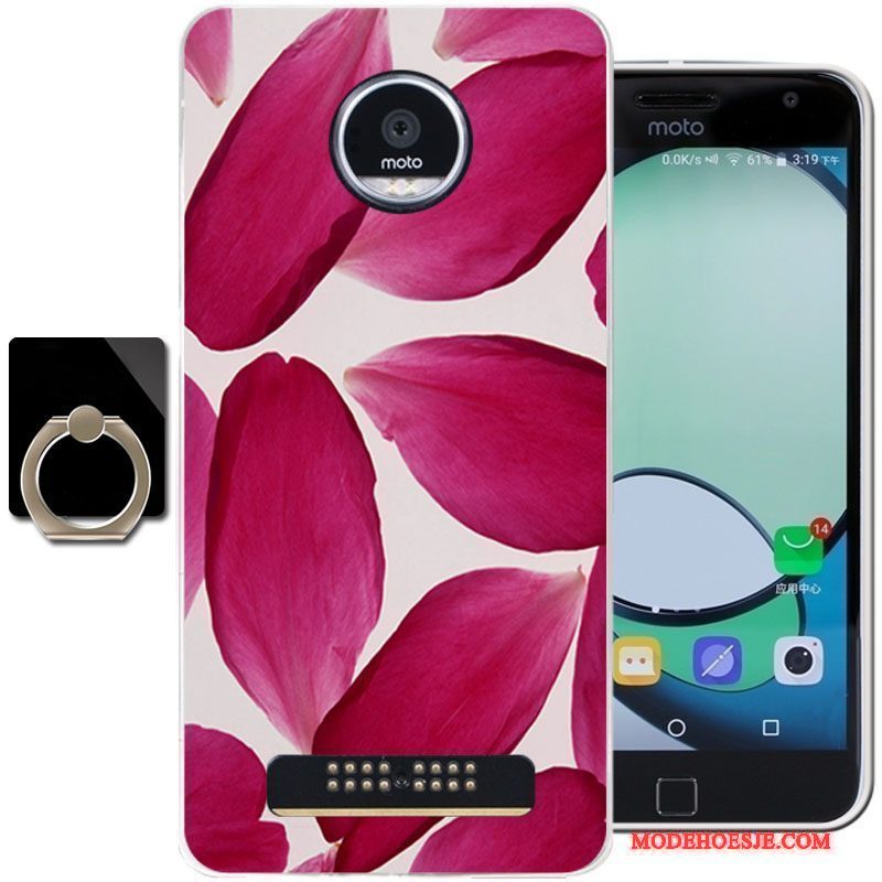 Hoesje Moto Z Play Zacht Roze Anti-fall, Hoes Moto Z Play Spotprent Telefoon