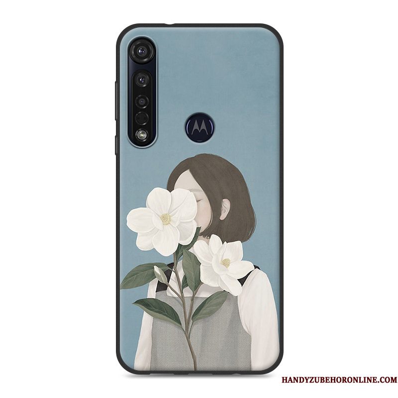 Hoesje Motorola One Macro Zacht Telefoon Kunst, Hoes Motorola One Macro Zakken Mini Blauw