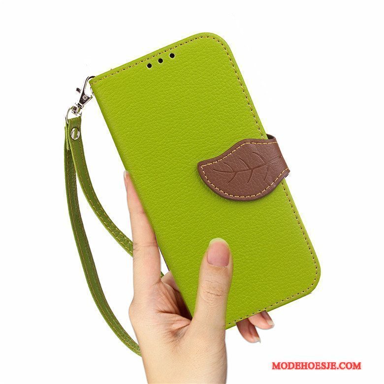 Hoesje Nokia 5 Leer Groen Hanger, Hoes Nokia 5 Folio Telefoon Anti-fall