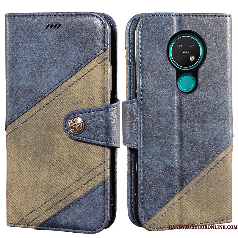 Hoesje Nokia 6.2 Portemonnee Blauw Verbinding, Hoes Nokia 6.2 Folio Kaart Anti-fall