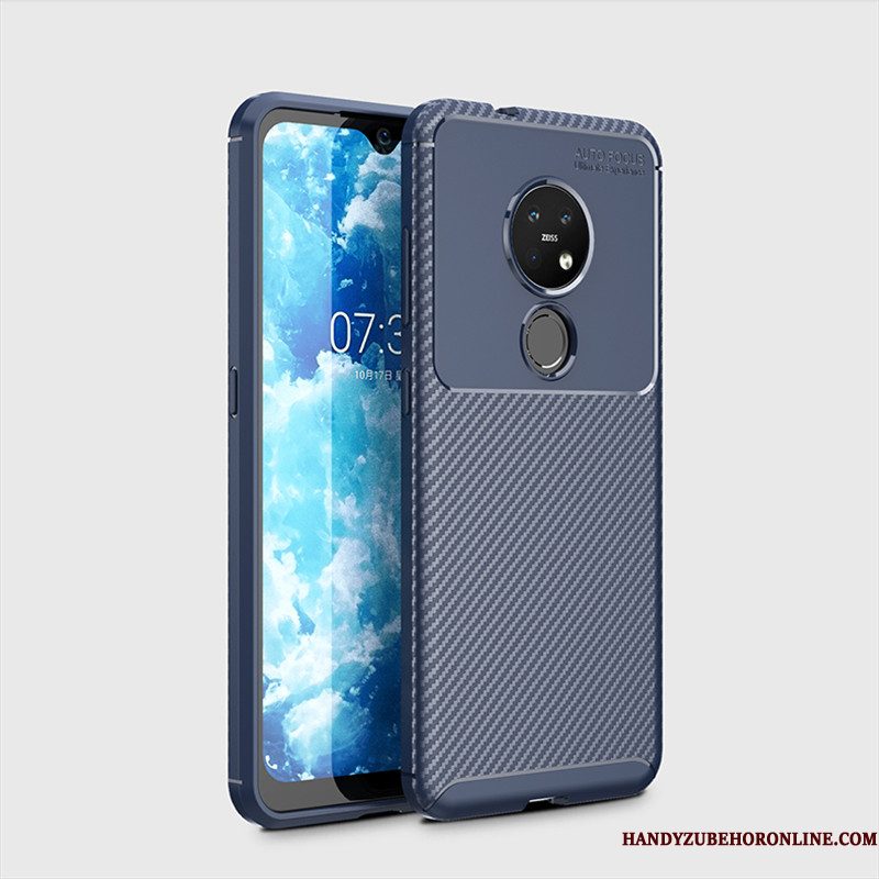 Hoesje Nokia 6.2 Zacht Blauw Schrobben, Hoes Nokia 6.2 Bescherming Telefoon Patroon