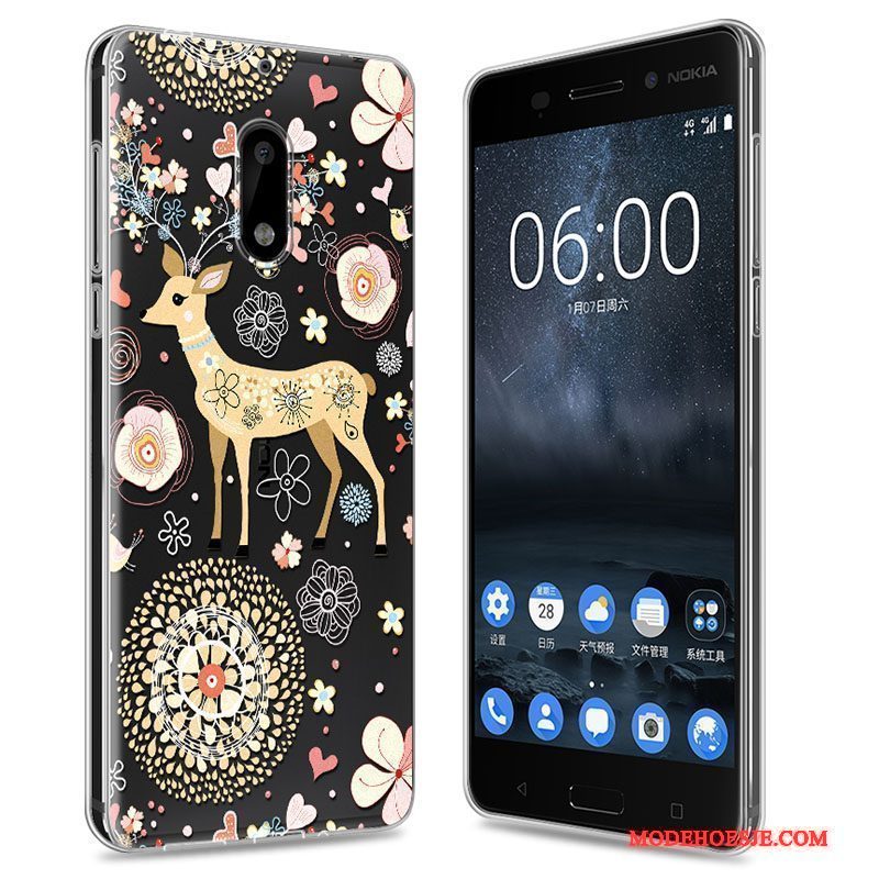 Hoesje Nokia 6 Bescherming Doorzichtig Roze, Hoes Nokia 6 Zacht Telefoon Dun