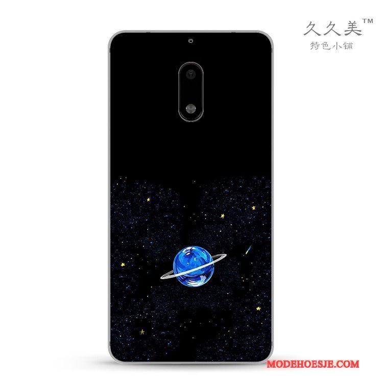 Hoesje Nokia 6 Zakken Abstract Landschap, Hoes Nokia 6 Scheppend Bedrijf Zwart