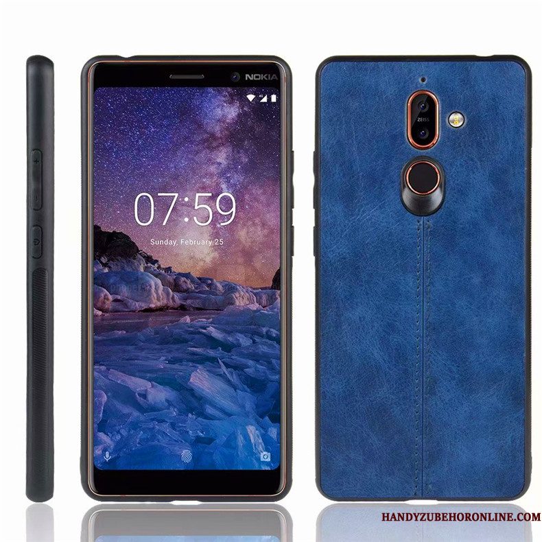 Hoesje Nokia 7 Plus Bescherming Telefoon Blauw, Hoes Nokia 7 Plus Anti-fall