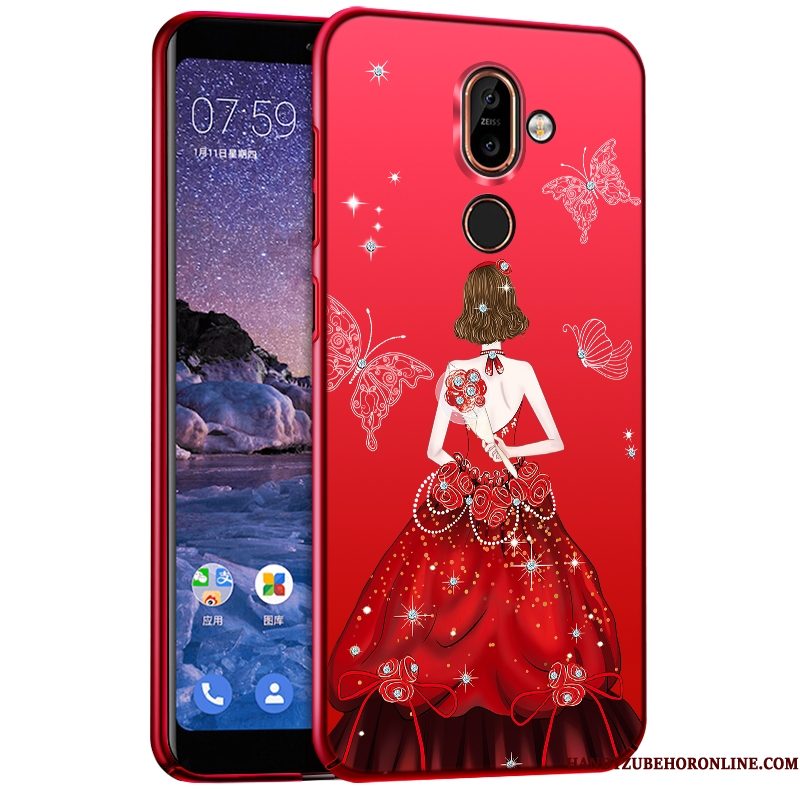 Hoesje Nokia 7 Plus Scheppend Rood Hard, Hoes Nokia 7 Plus Persoonlijktelefoon