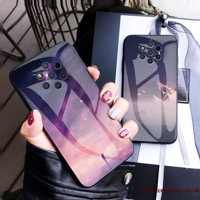 Hoesje Nokia 9 Pureview Luxe Telefoon Dromen, Hoes Nokia 9 Pureview Scheppend Purper Glas