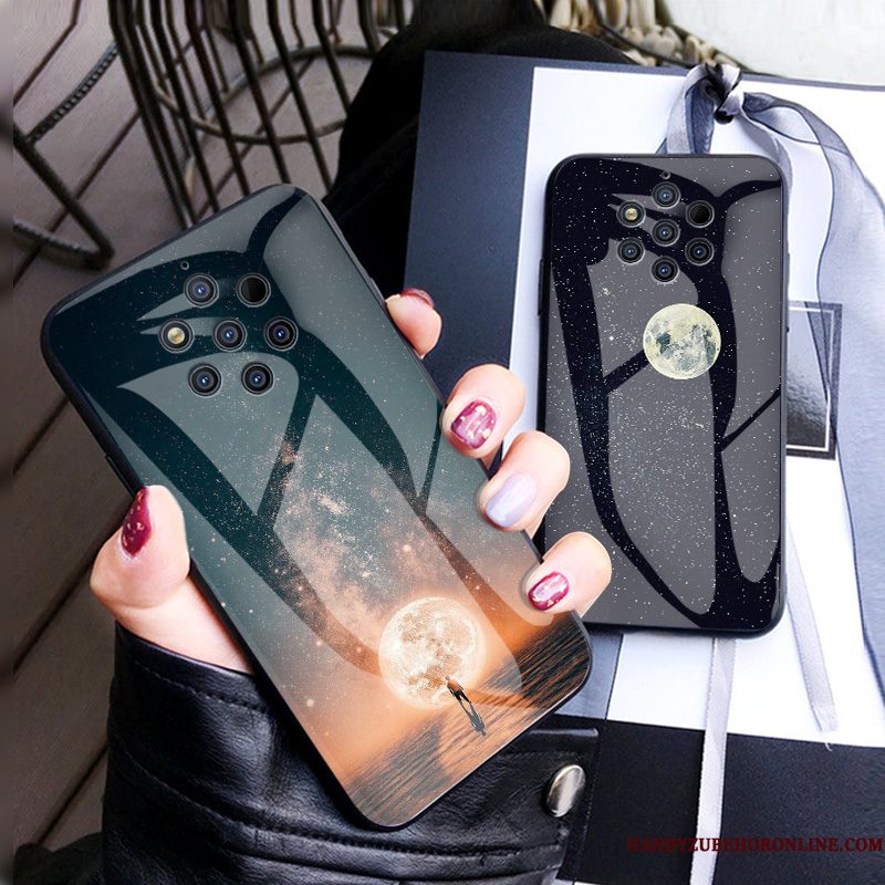 Hoesje Nokia 9 Pureview Zakken Glas Trend, Hoes Nokia 9 Pureview Mode Donkerblauwtelefoon