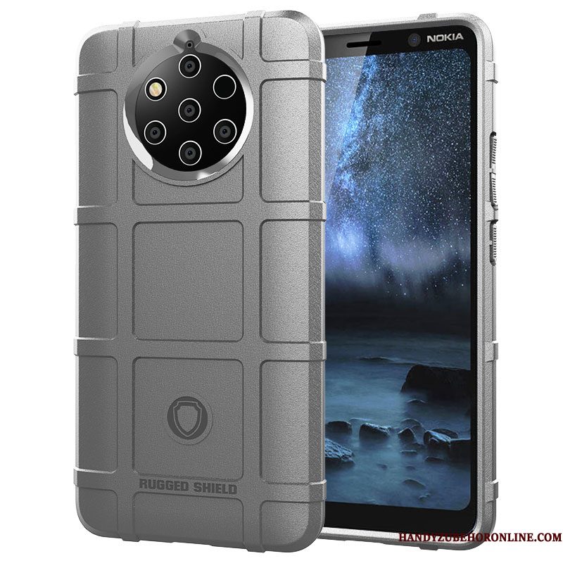 Hoesje Nokia 9 Pureview Zakken Telefoon Magnetisch, Hoes Nokia 9 Pureview Bescherming Grijs Anti-fall