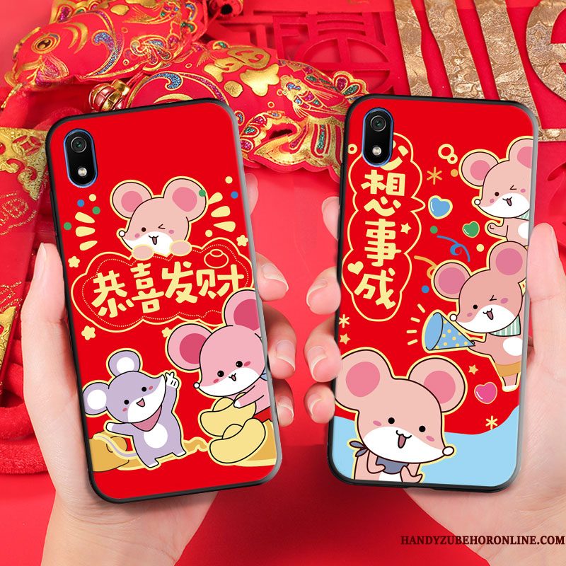 Hoesje Redmi 7a Bescherming Hanger Anti-fall, Hoes Redmi 7a Spotprent Telefoon Vreugdevol