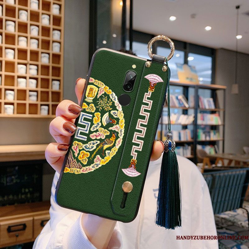 Hoesje Redmi 8 Vintage Kwasten Grote, Hoes Redmi 8 Zakken Groen Nieuw