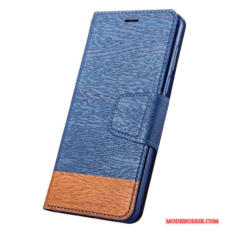 Hoesje Redmi Note 4x Bescherming Rood Donkerblauw, Hoes Redmi Note 4x Leer Trendtelefoon