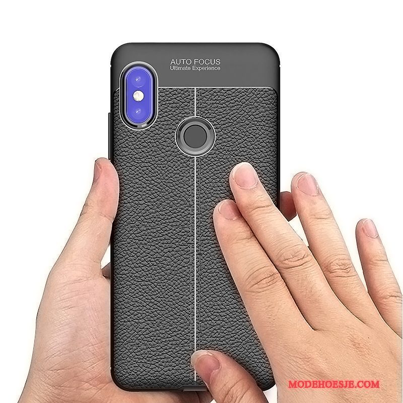 Hoesje Redmi Note 5 Pro Siliconen Rood Zwart, Hoes Redmi Note 5 Pro Bescherming Mini Nieuw