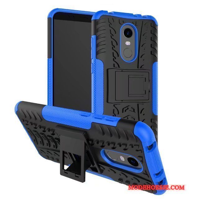 Hoesje Redmi Note 5 Zakken Rood Blauw, Hoes Redmi Note 5 Bescherming Minitelefoon